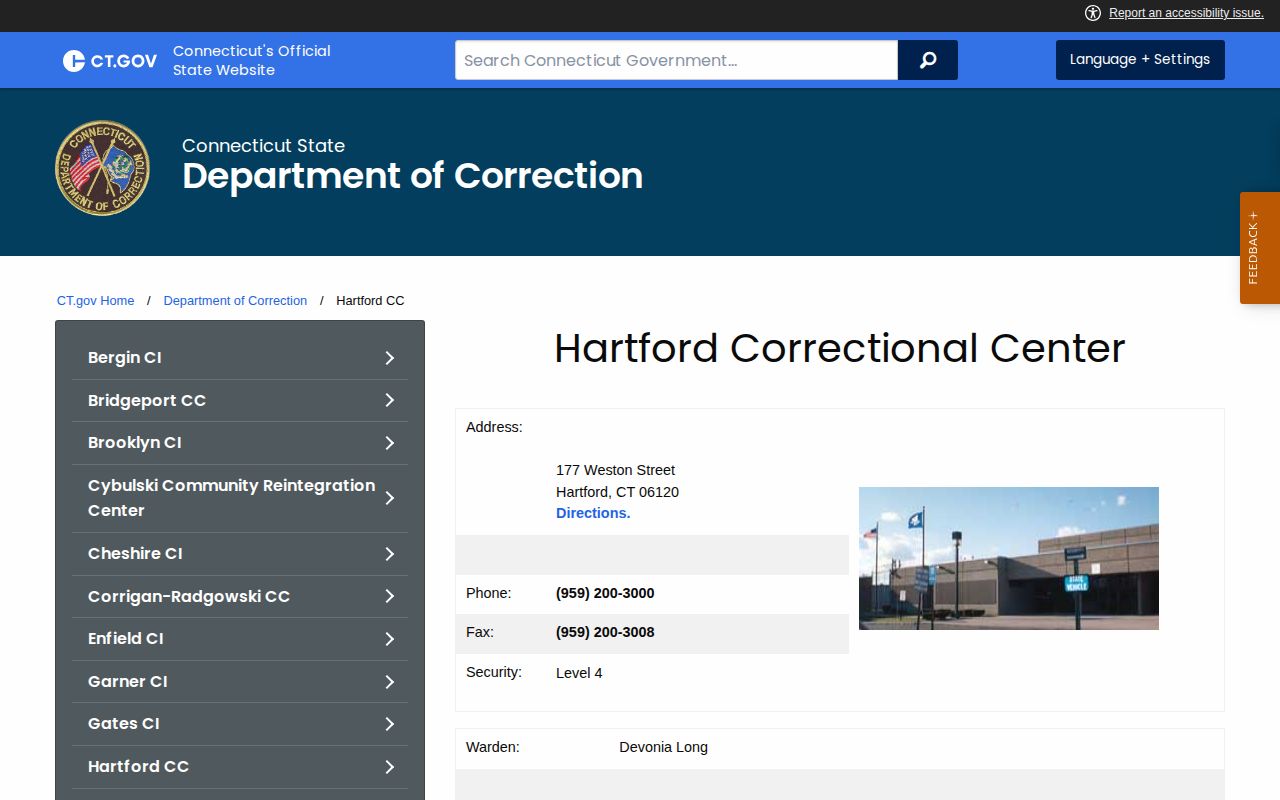 Hartford Correctional Center context for remanded Middlesex County arrest custody